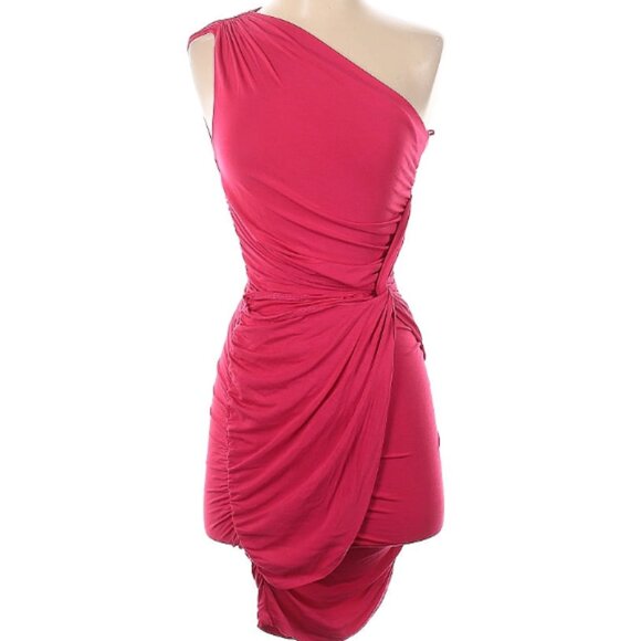 Pink Sarong Style Dress / One Shoulder Dress - Picture 1 of 3